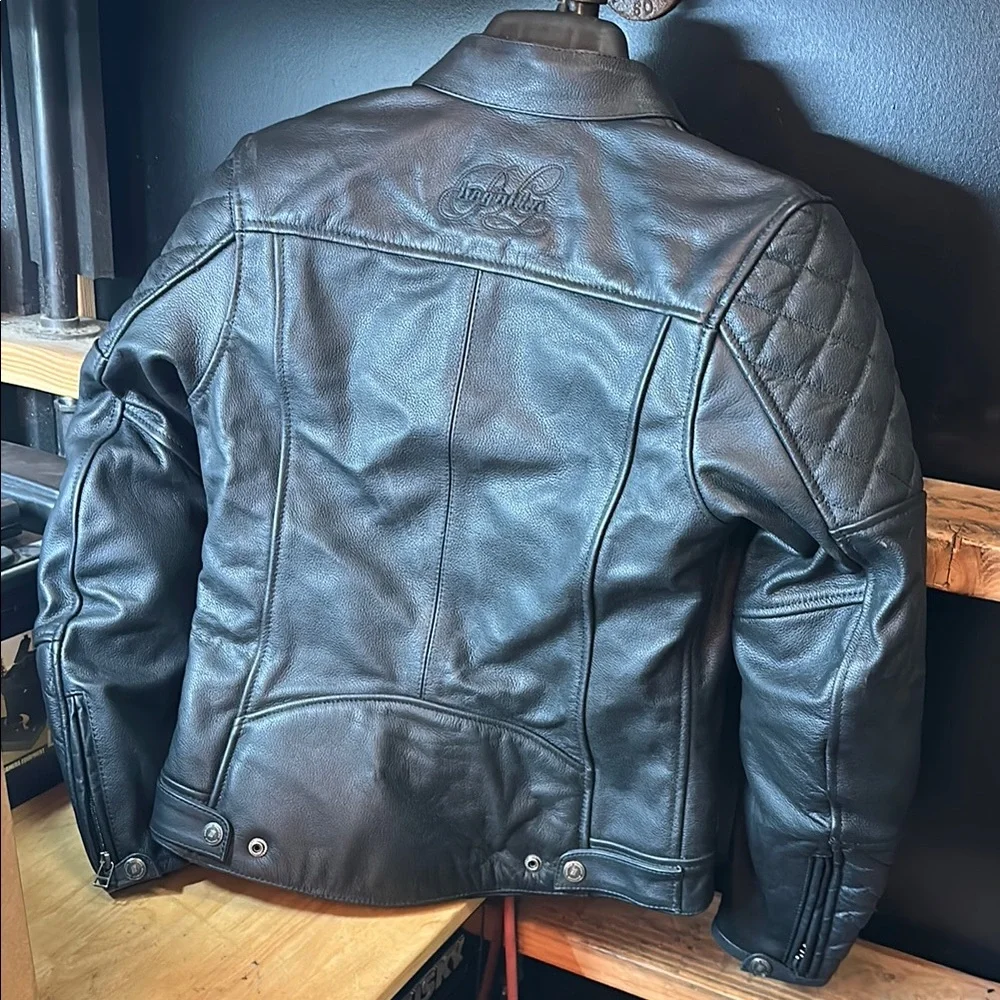Women’s Black Leather Jacket (Motorcycle) - Picture 6 of 6